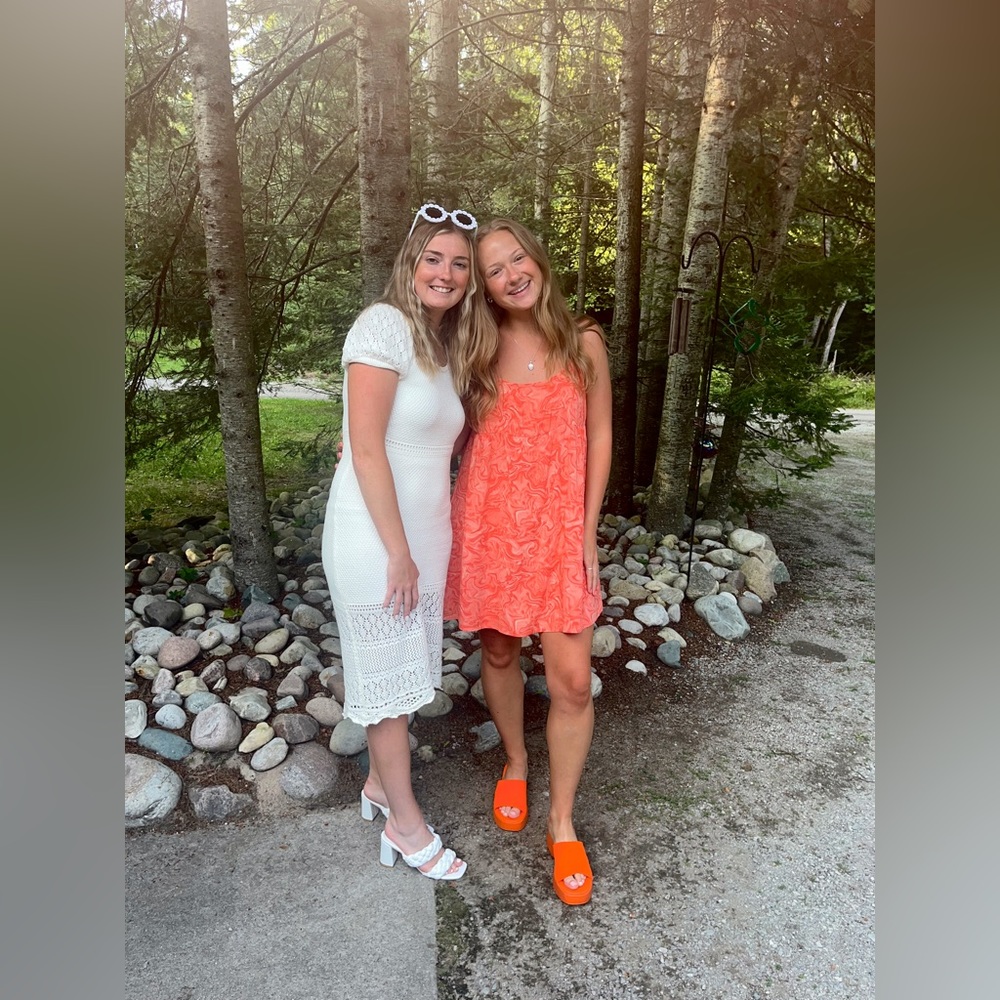 Target Wild Fable Orange Wave Babydoll Dress